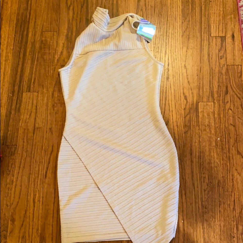 NWT beige missguided mock neck dress